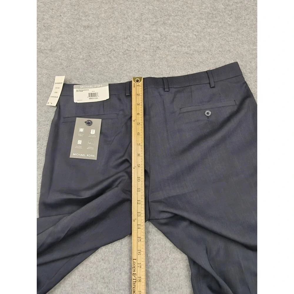 Michael Kors Pants Mens 36x32 Blue Matisse Dress Stretch Comfort Waistband New